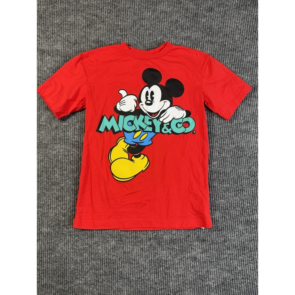 Mickey & Co. Red Mickey Mouse Graphic Disney Adult XS‎ Short Sleeve T-Shirt